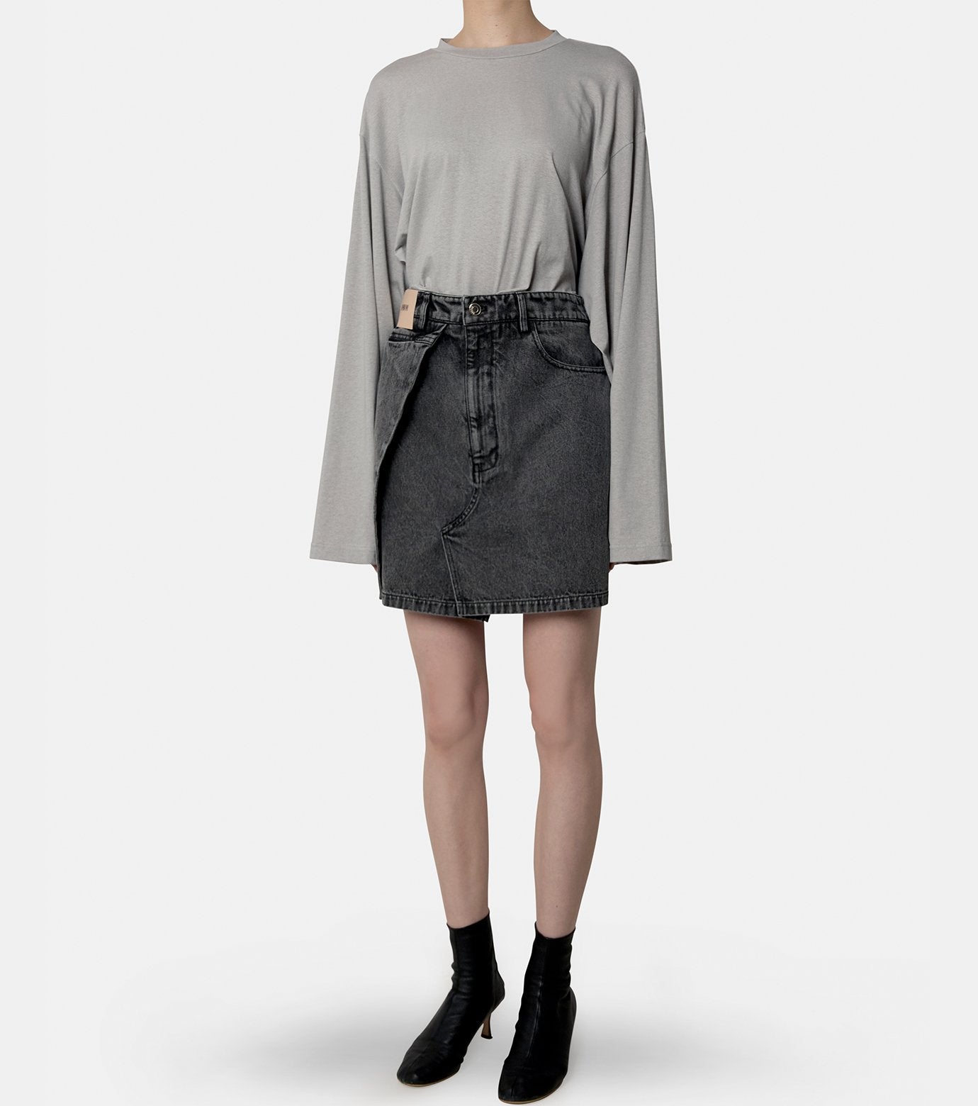 Denim Inserted LS Tshirt