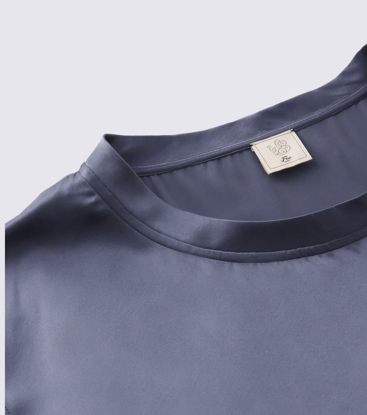 Silk Satin Pullover Charcoal Gray