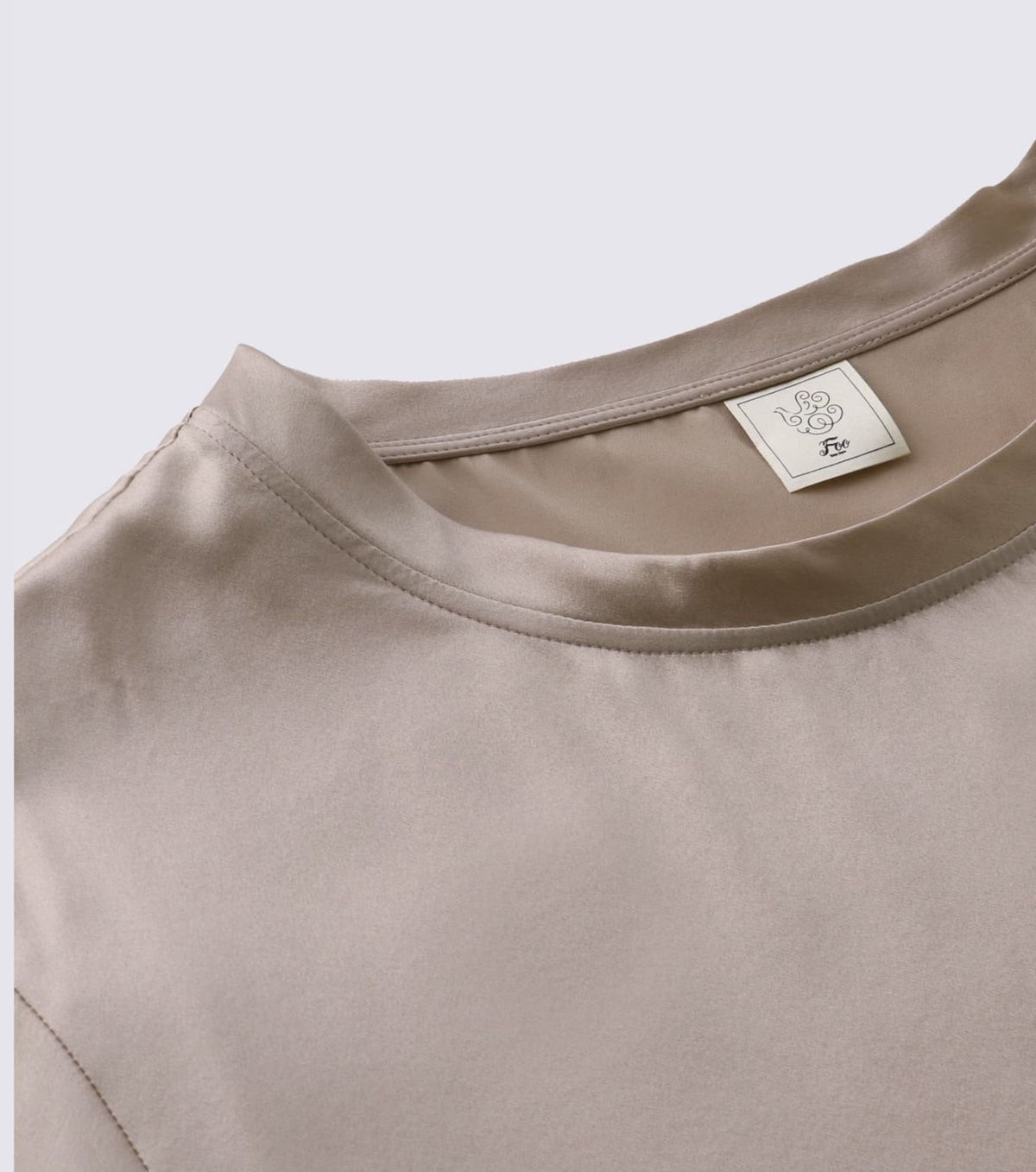 Silk Satin Pullover Pink Beige