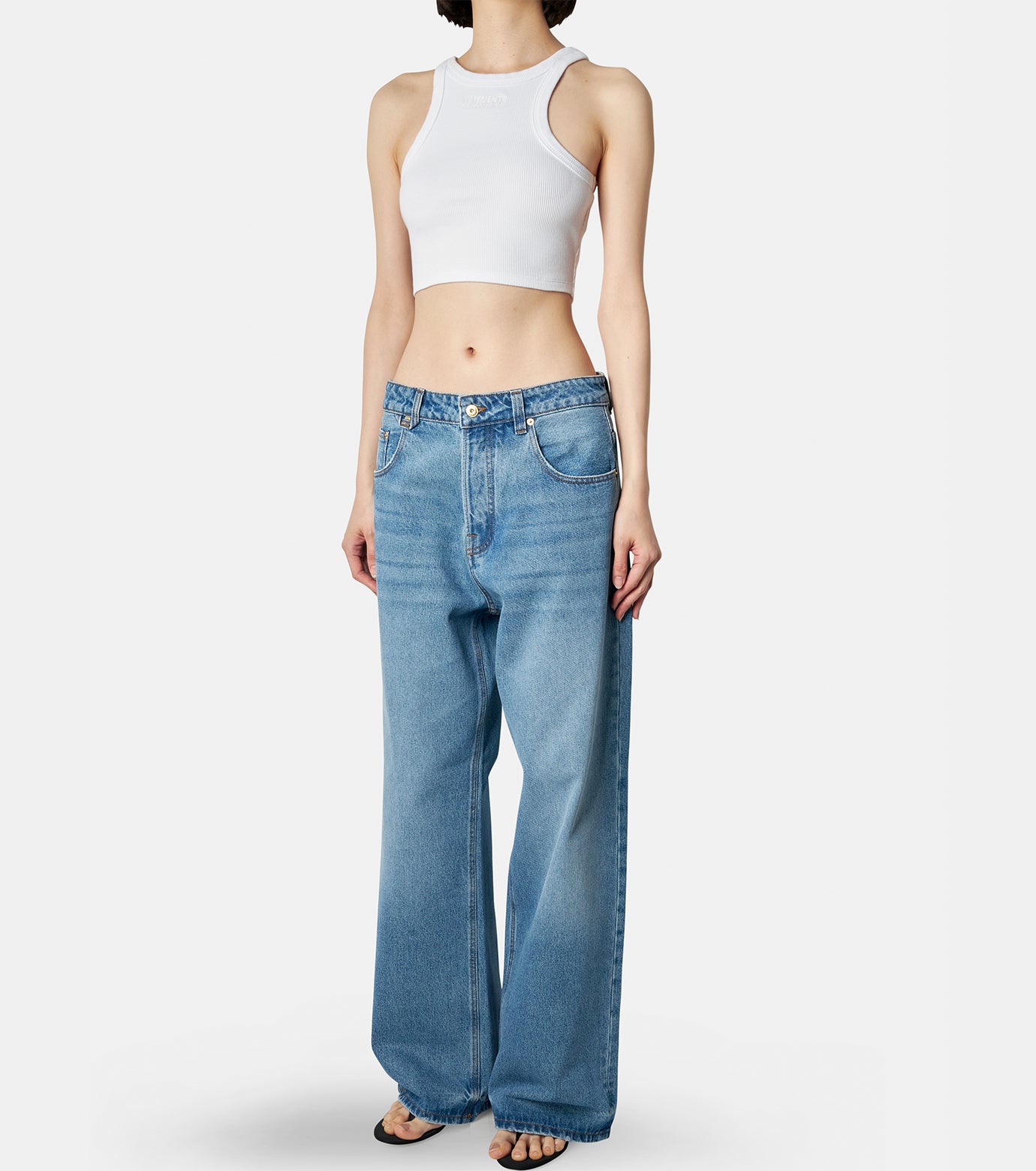 Cropped Racing Tank Top