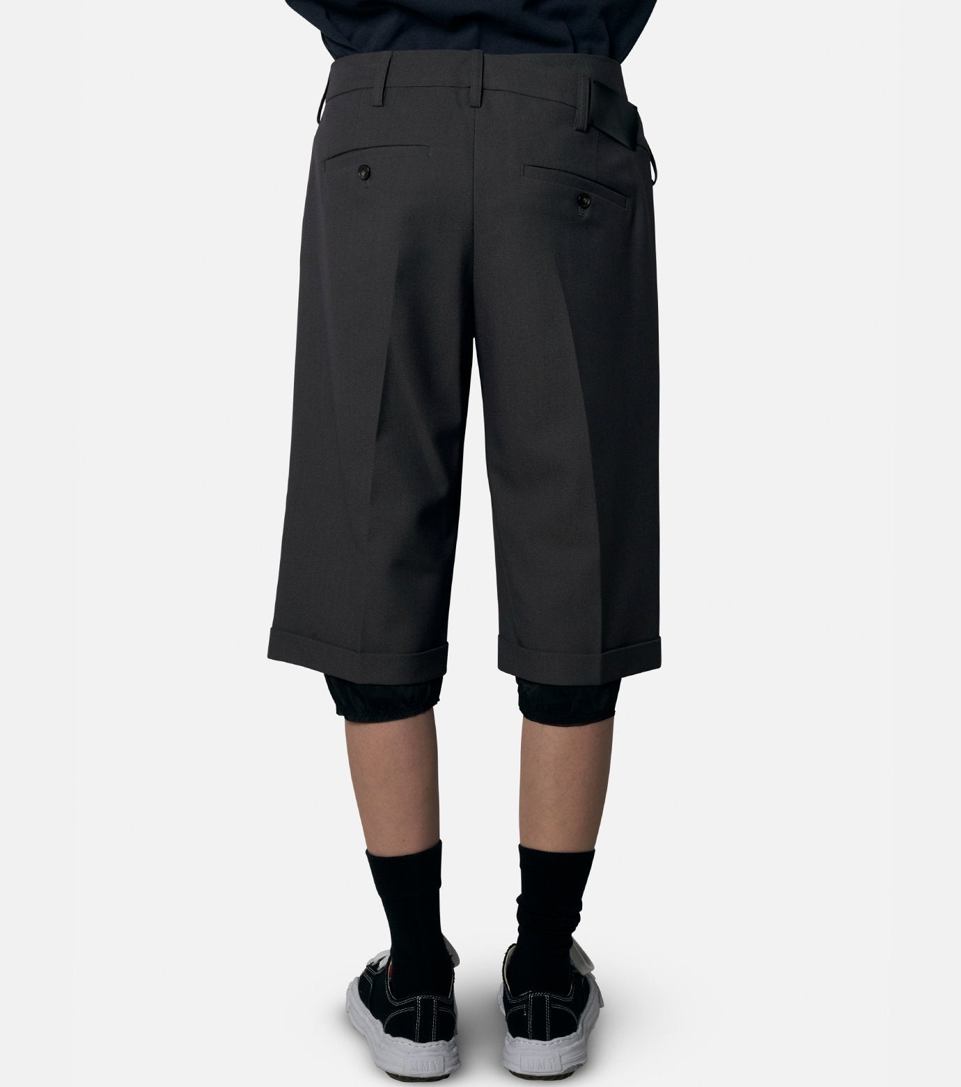 Rolled Waist Waffle Cargo Shorts
