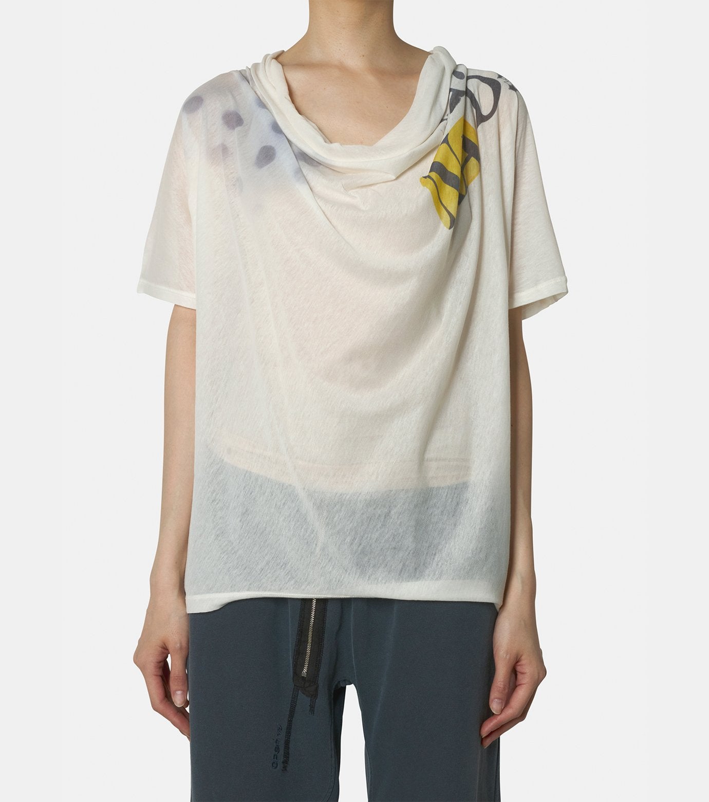 Phonetic Cowl Neck Tee