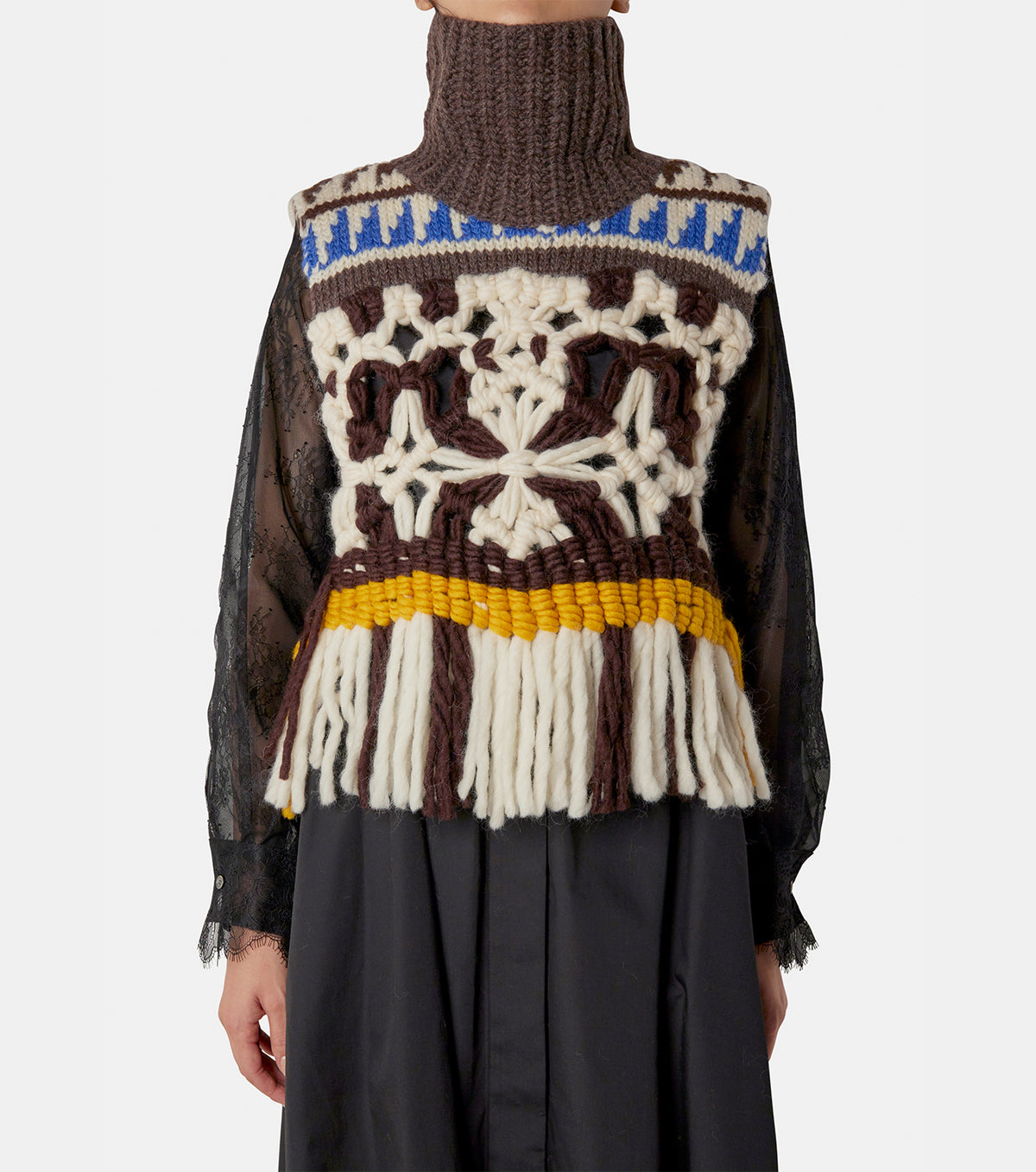 sacai Wool Macrame Vest-