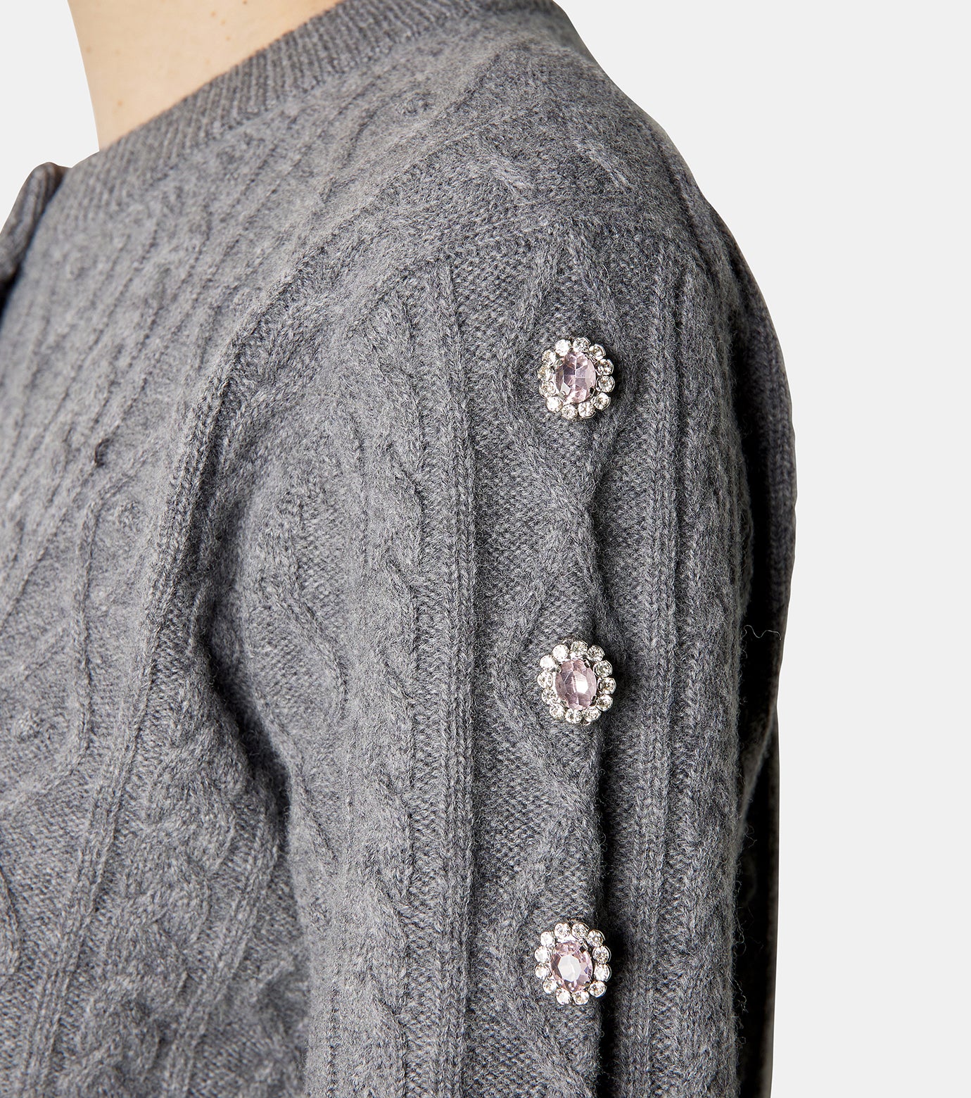 Wool Cashmere Jewel Cardigan