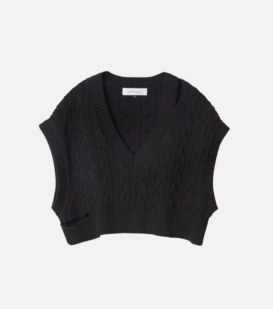 24時間限定 LE CIEL BLUE Cable Knit Vest 新品未使用タグ付き T9J32