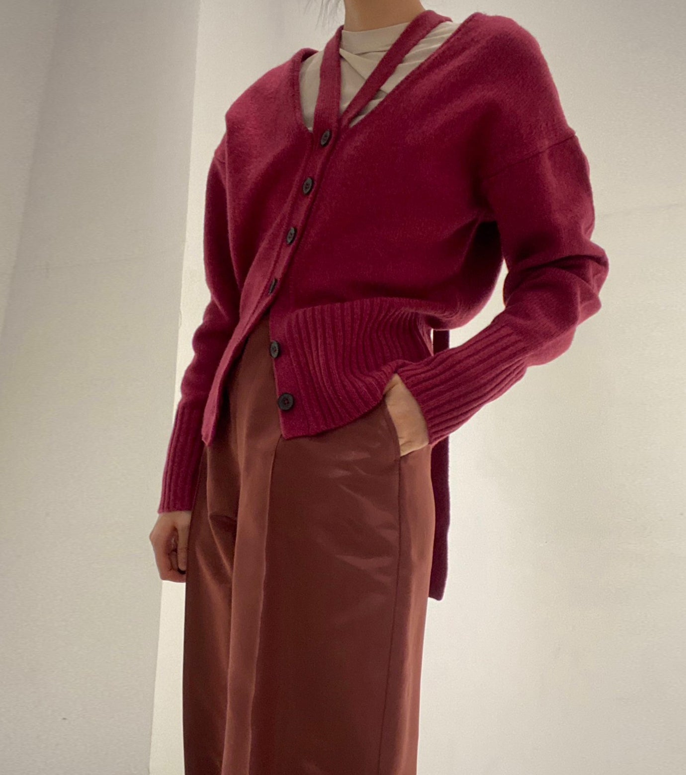 V Neck Knit Cardigan