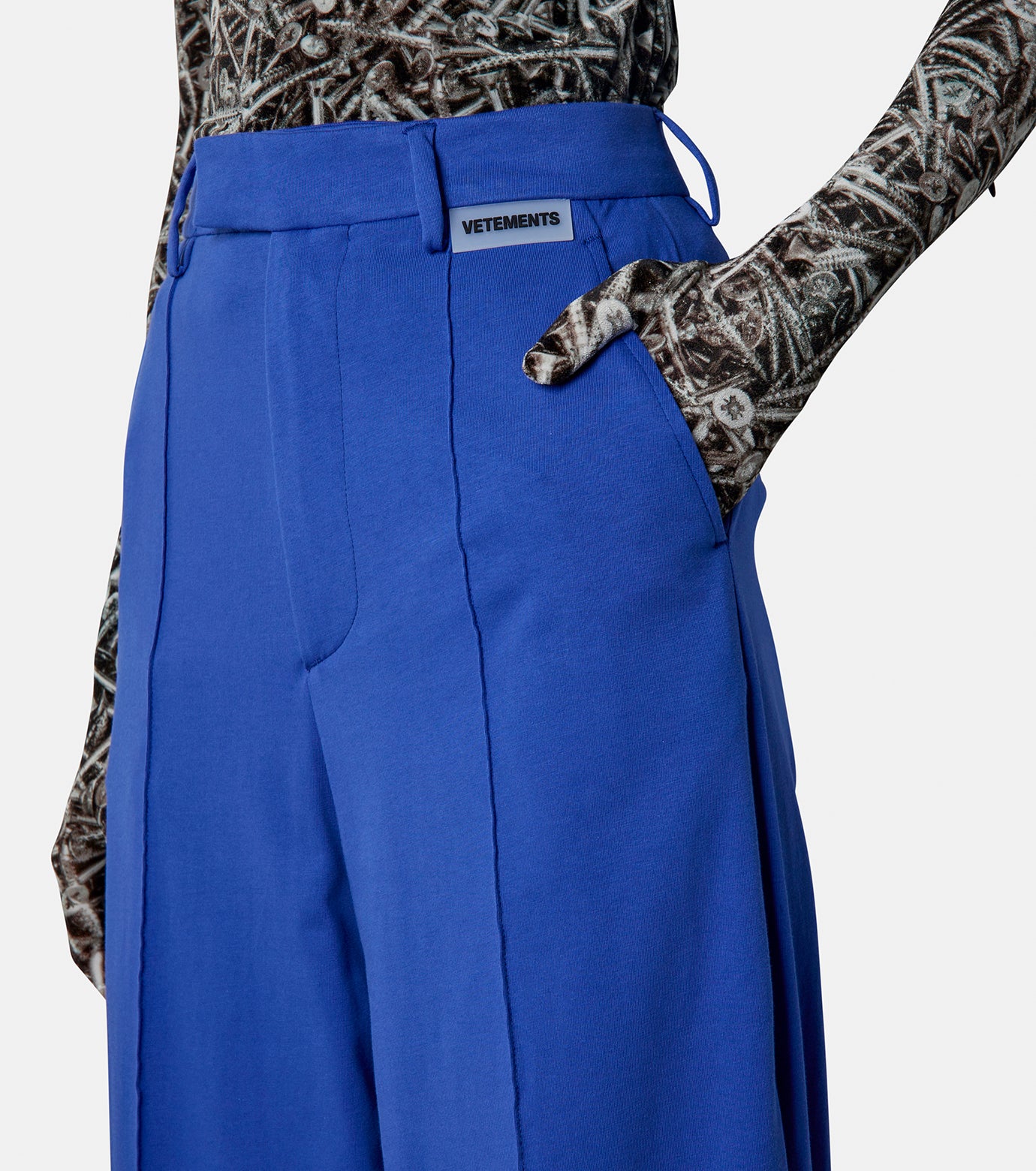 Womens Wide Leg Jersey Tailored Pant