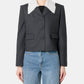Grey Wool Collared Jacket