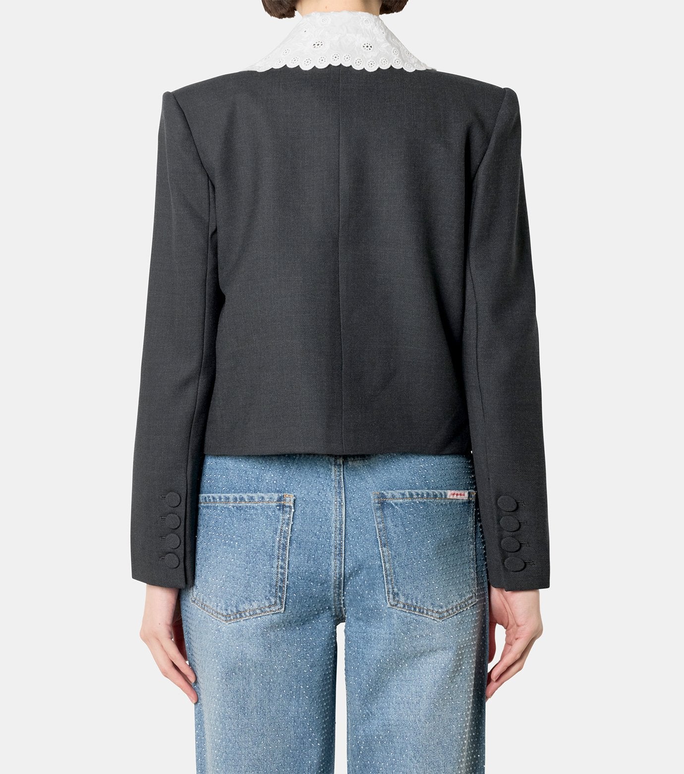 Grey Wool Collared Jacket