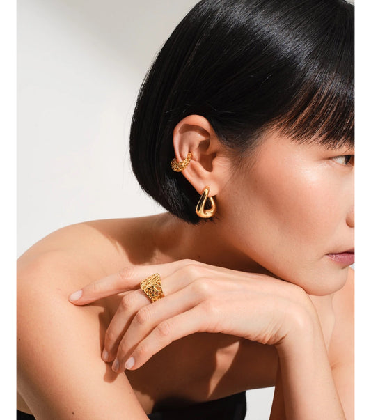 Maze Ear Cuff Gold