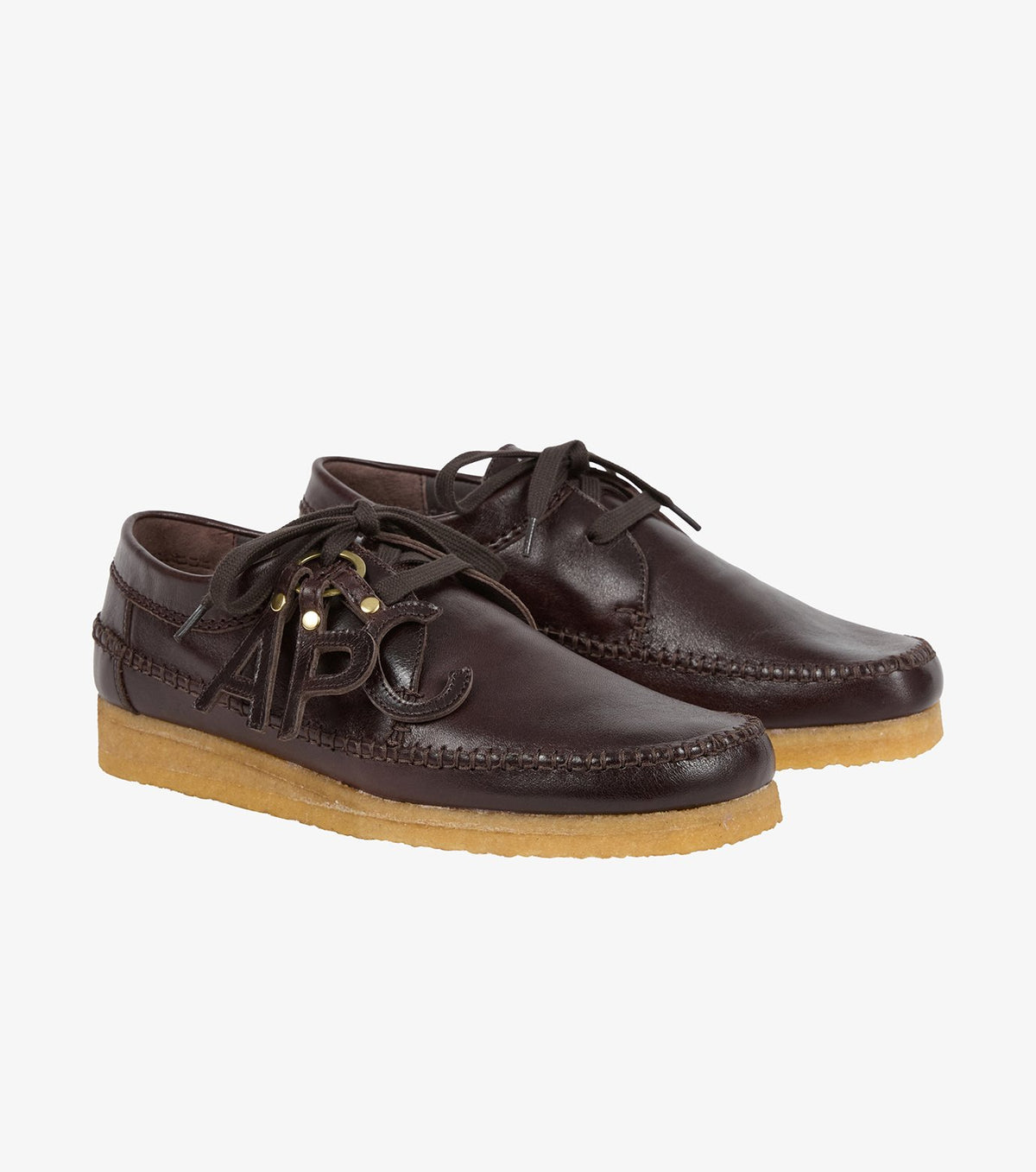 WEAVER APC CLARKS-CUIR LISSE BRILLAN