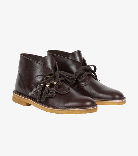DESERT BOOTS APC CLARKS-CUIR LISSE B