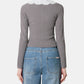 Grey Lace Collar Knit Top