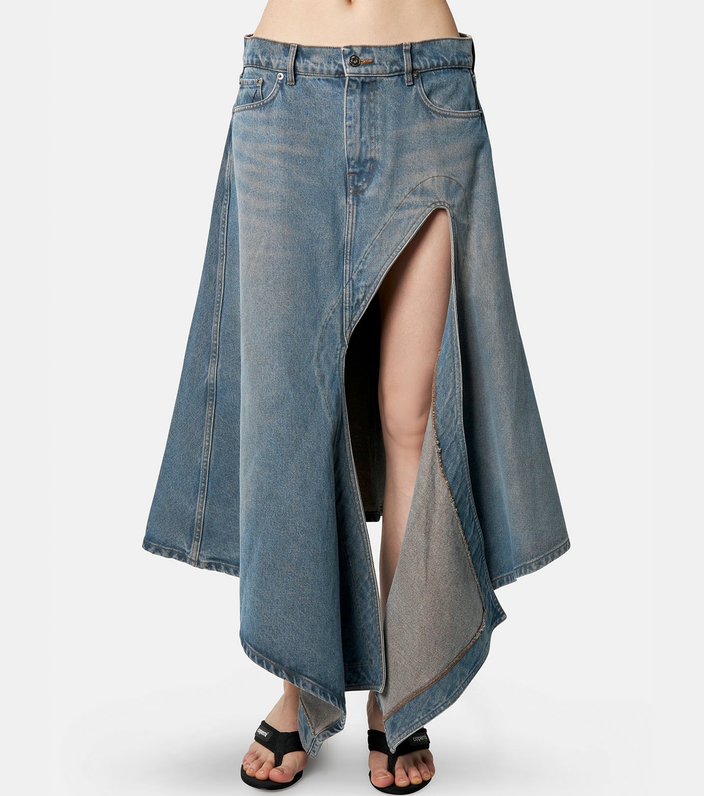 Cut Out Denim Skirt