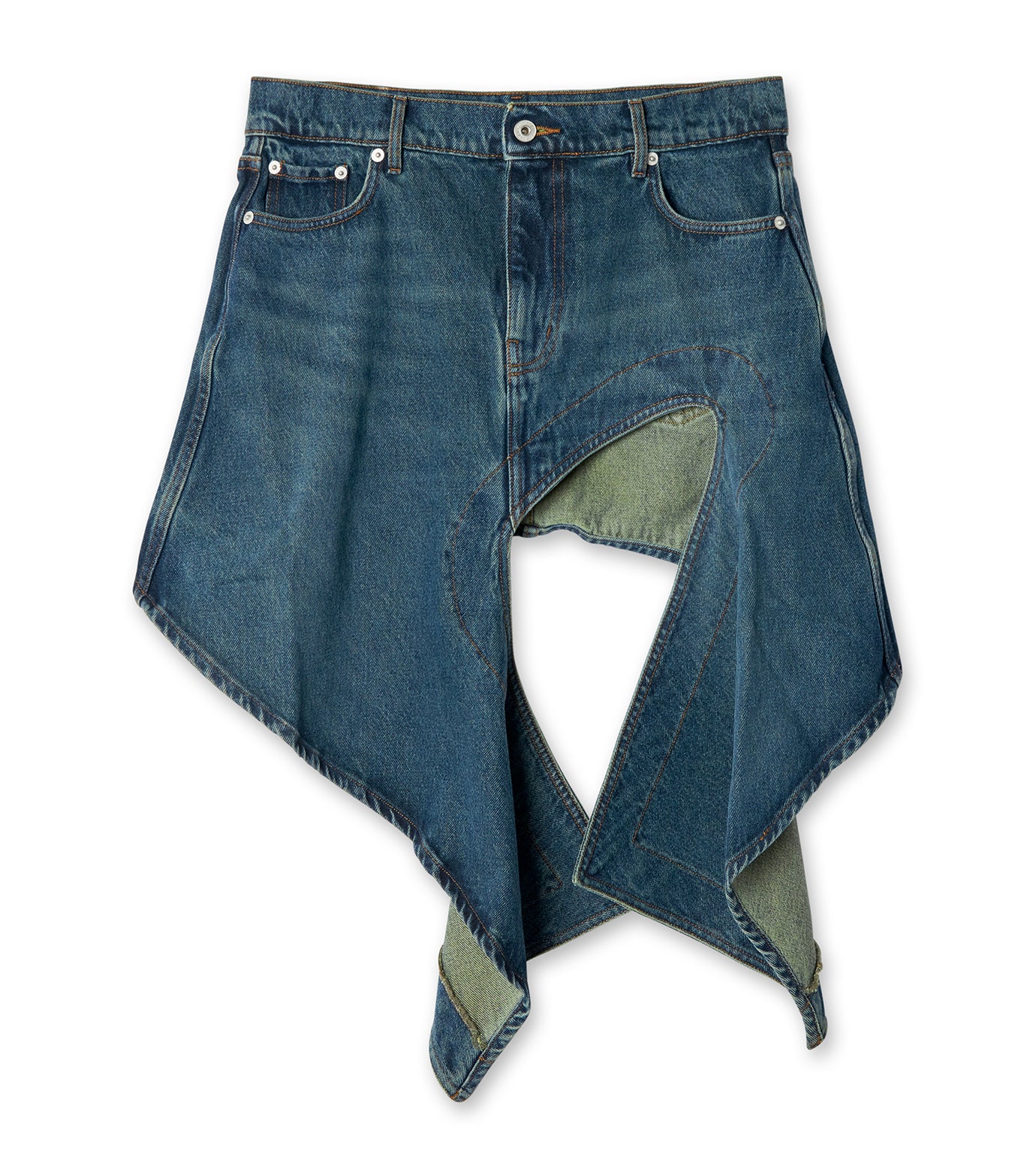 Evergreen Cut Out Denim Mini Skirt