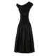 Black Cotton Draped Knit Midi Dress
