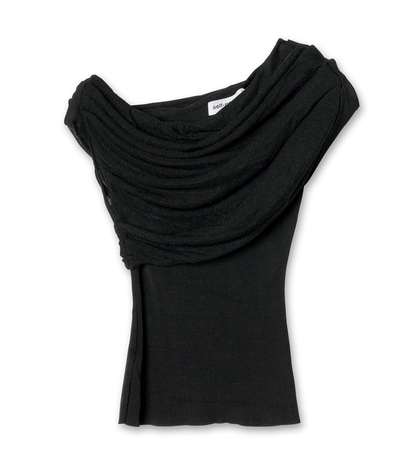 Black Draped Knit Top
