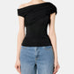 Black Draped Knit Top