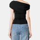 Black Draped Knit Top