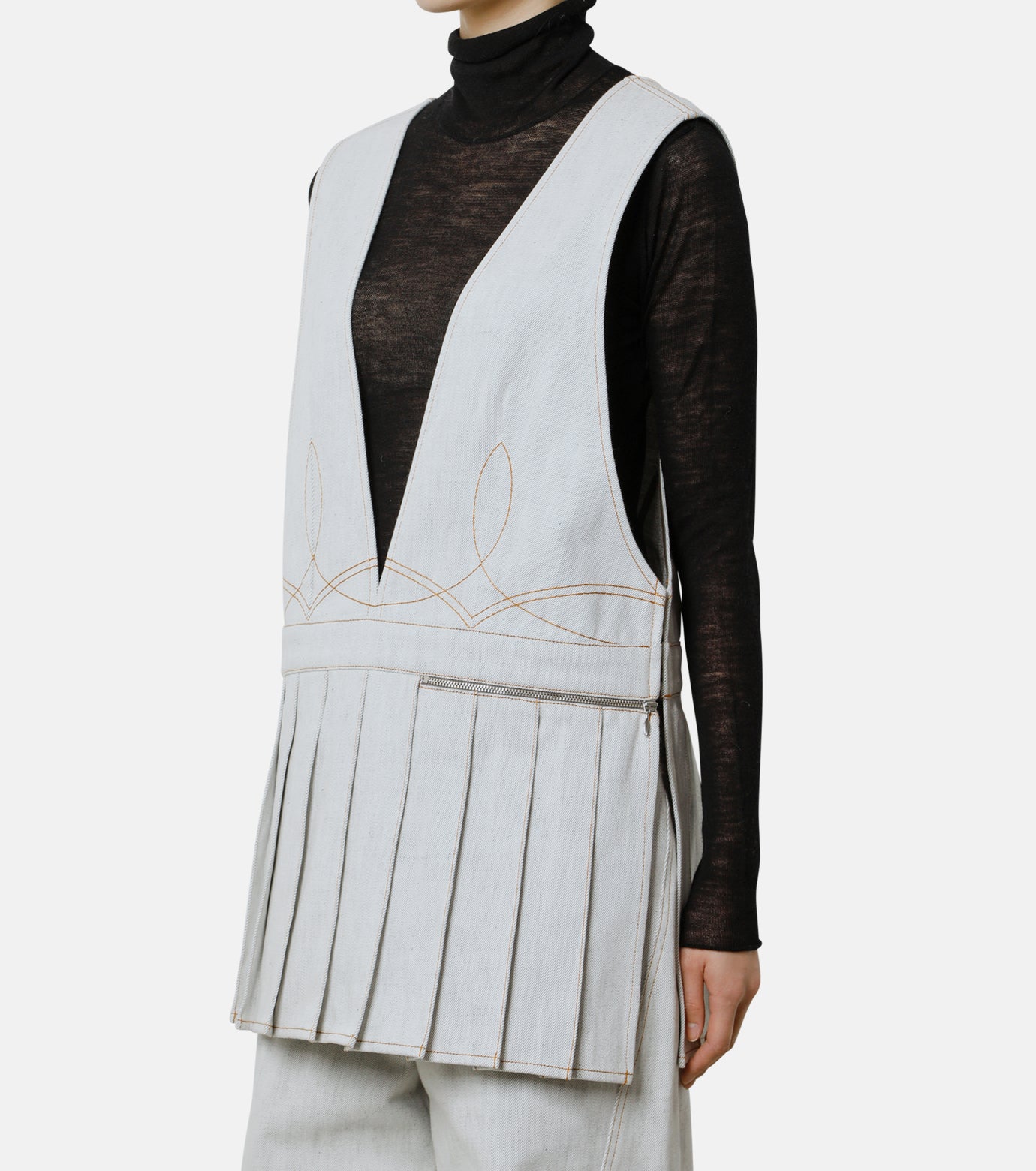 Snow Demin Pleated Vest