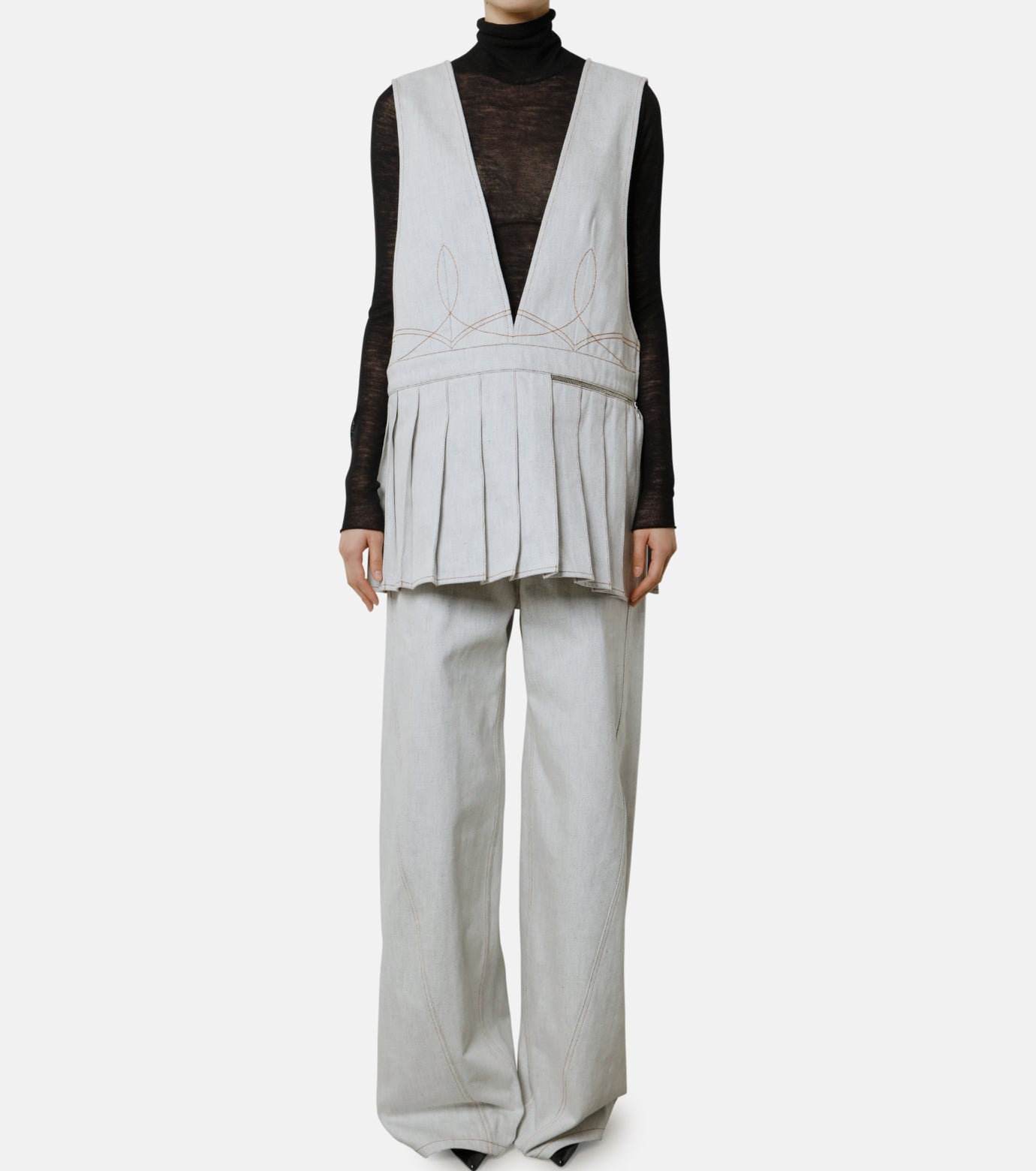 Snow Demin Pleated Vest