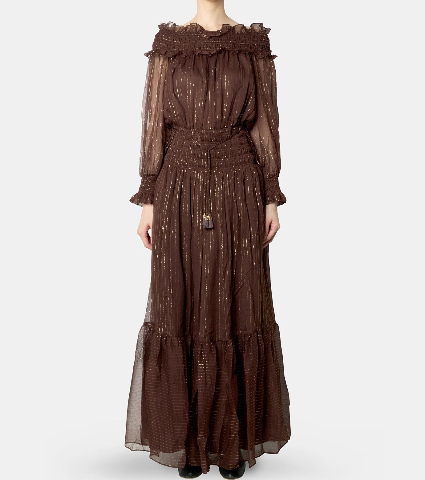 Brown Georgette Maxi Dress
