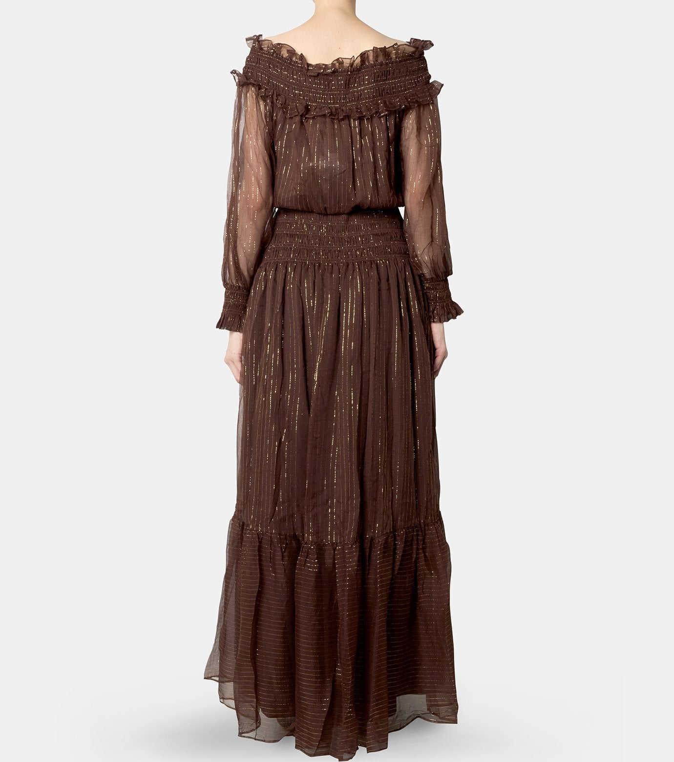 Brown Georgette Maxi Dress