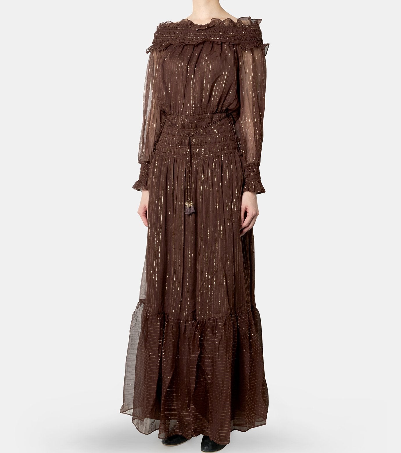 Brown Georgette Maxi Dress