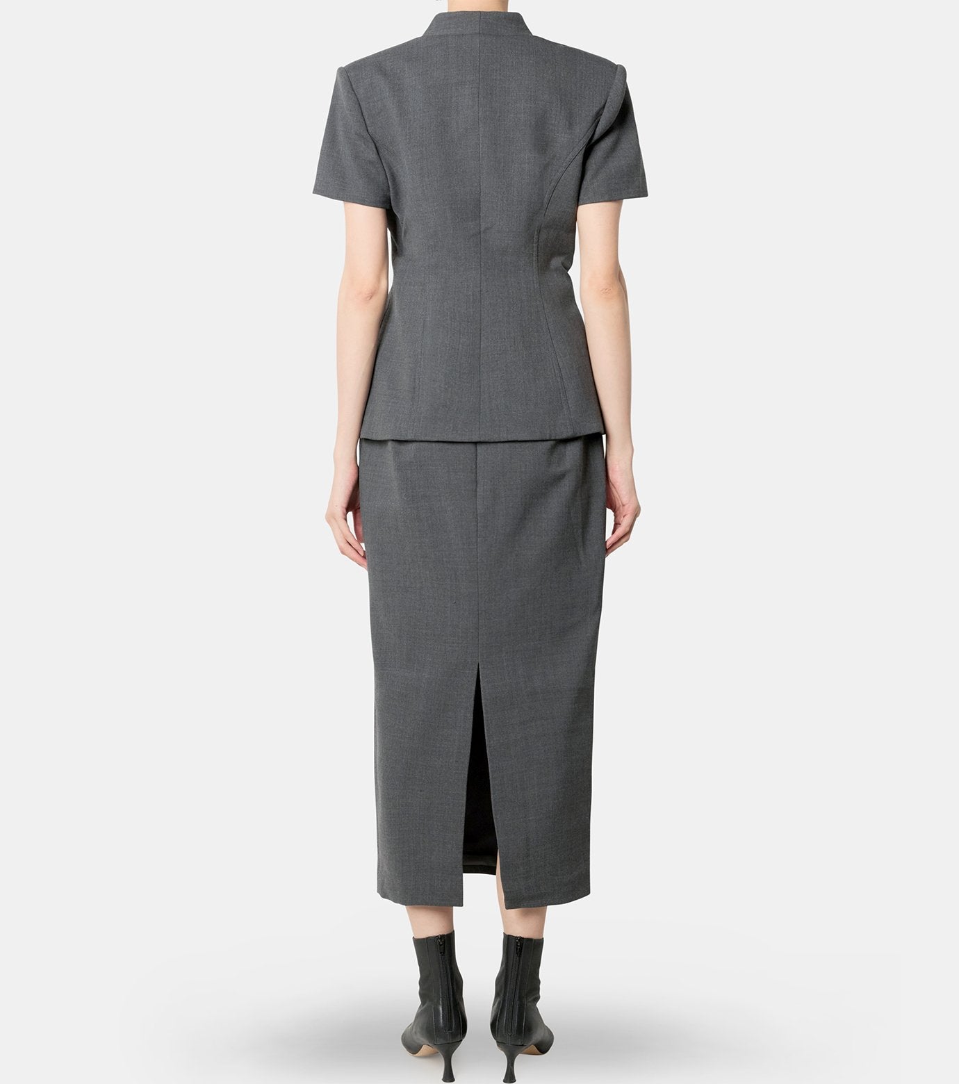 Grey Tailored Flower Detail Midi Dre