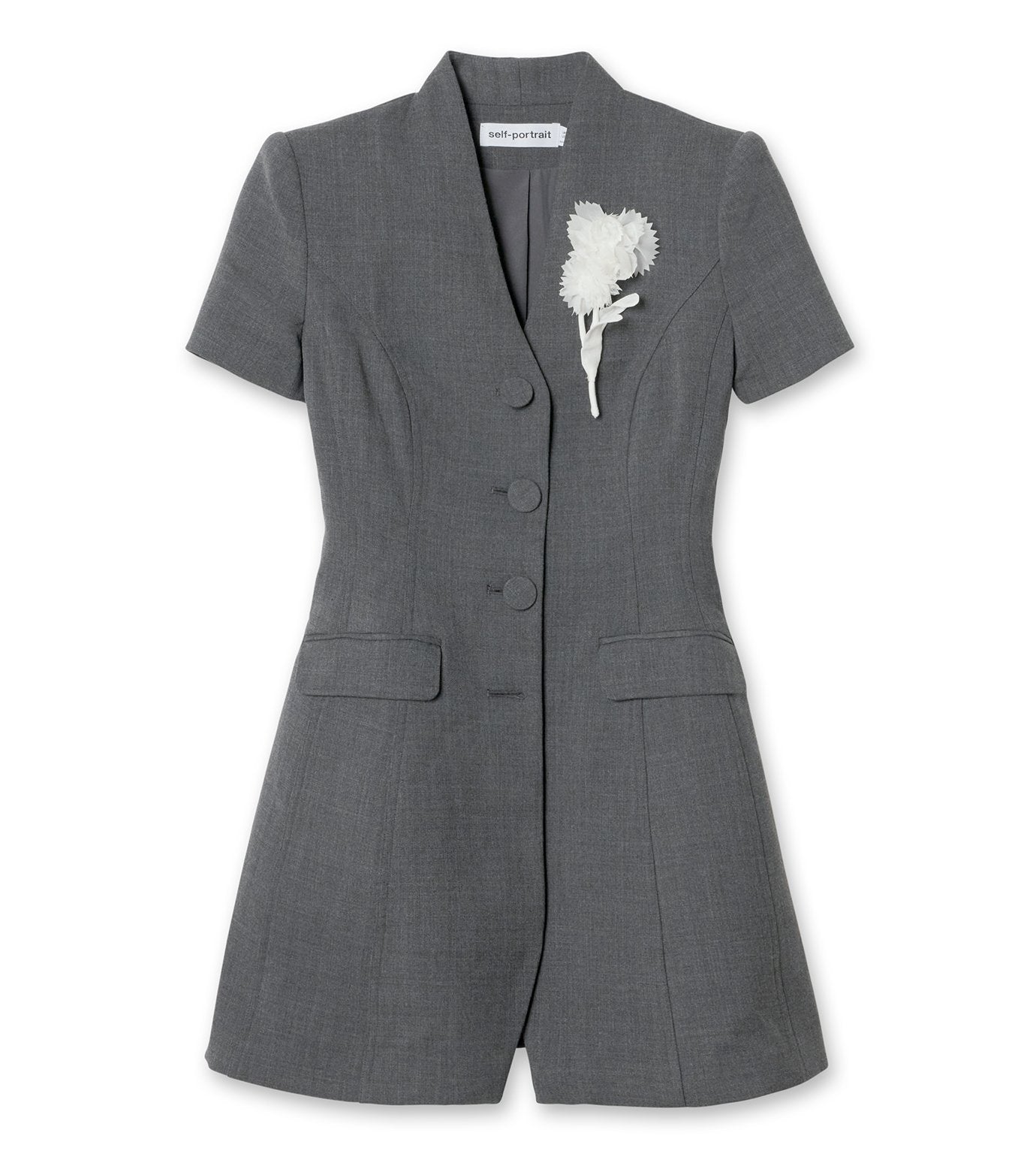 Grey Tailored Flower Detail Mini Dre