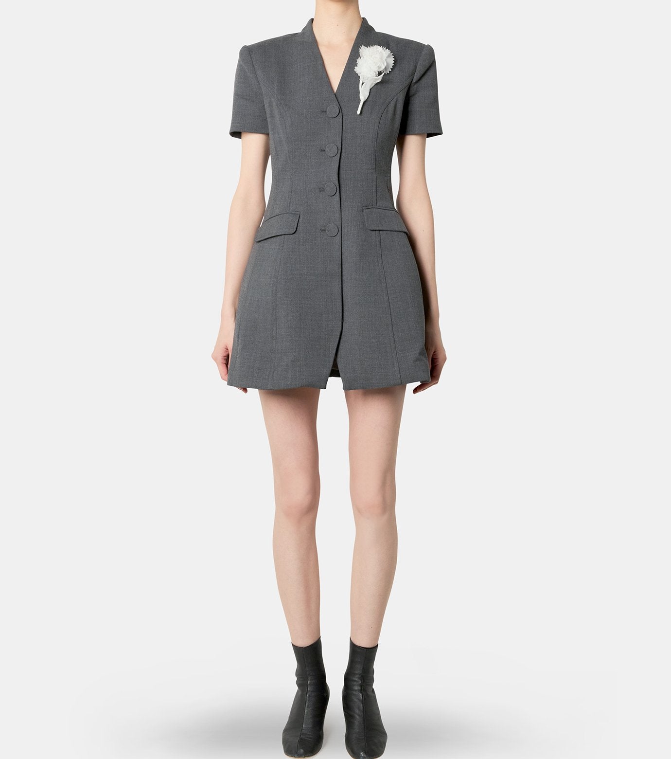 Grey Tailored Flower Detail Mini Dre