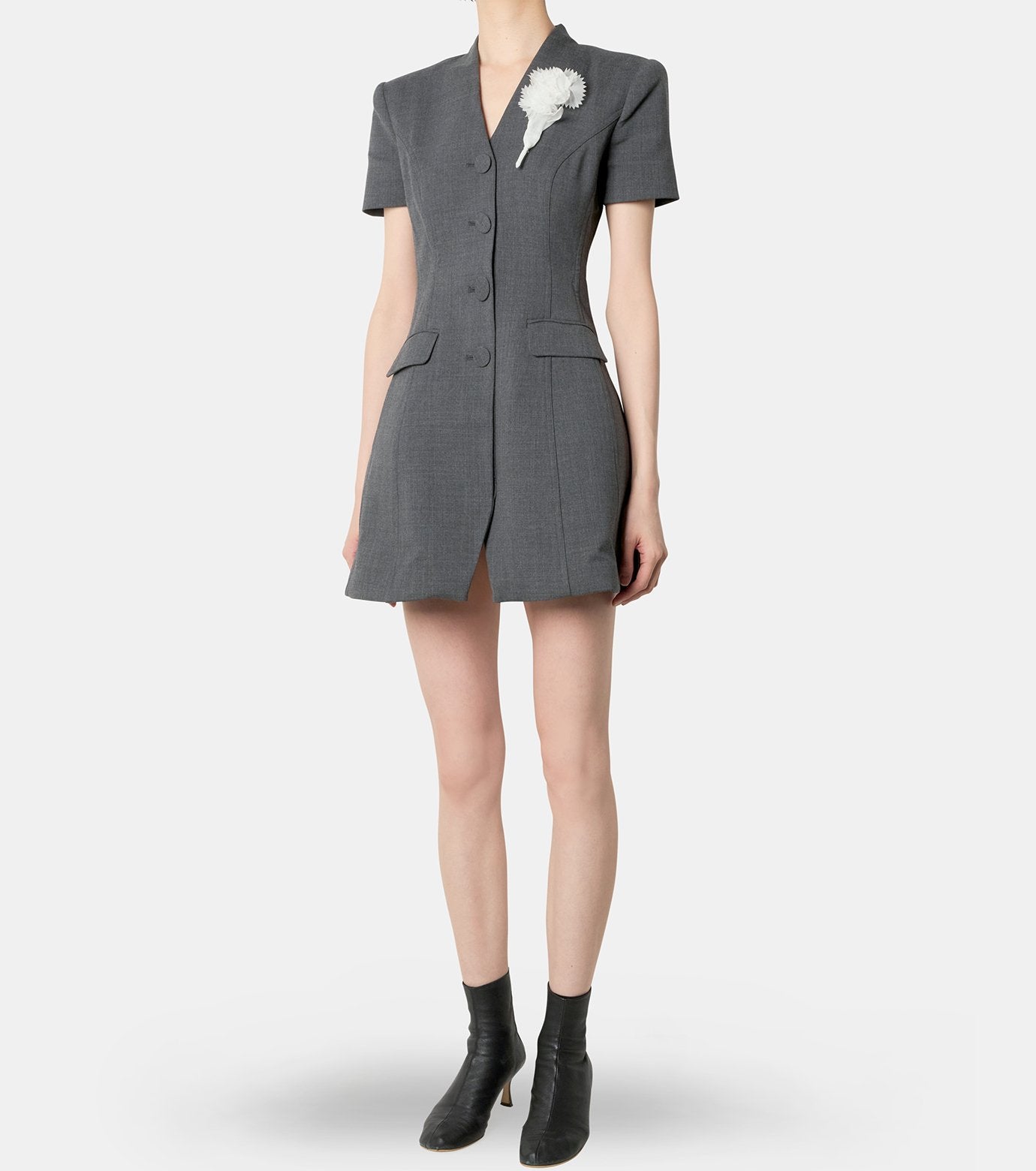 Grey Tailored Flower Detail Mini Dre