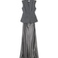Grey Tailored Satin Maxi Dress
