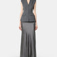 Grey Tailored Satin Maxi Dress