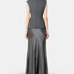 Grey Tailored Satin Maxi Dress