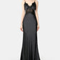 Polka Dot Satin Lace Maxi Dress
