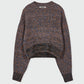 Mockneck Textured Knit Pullover