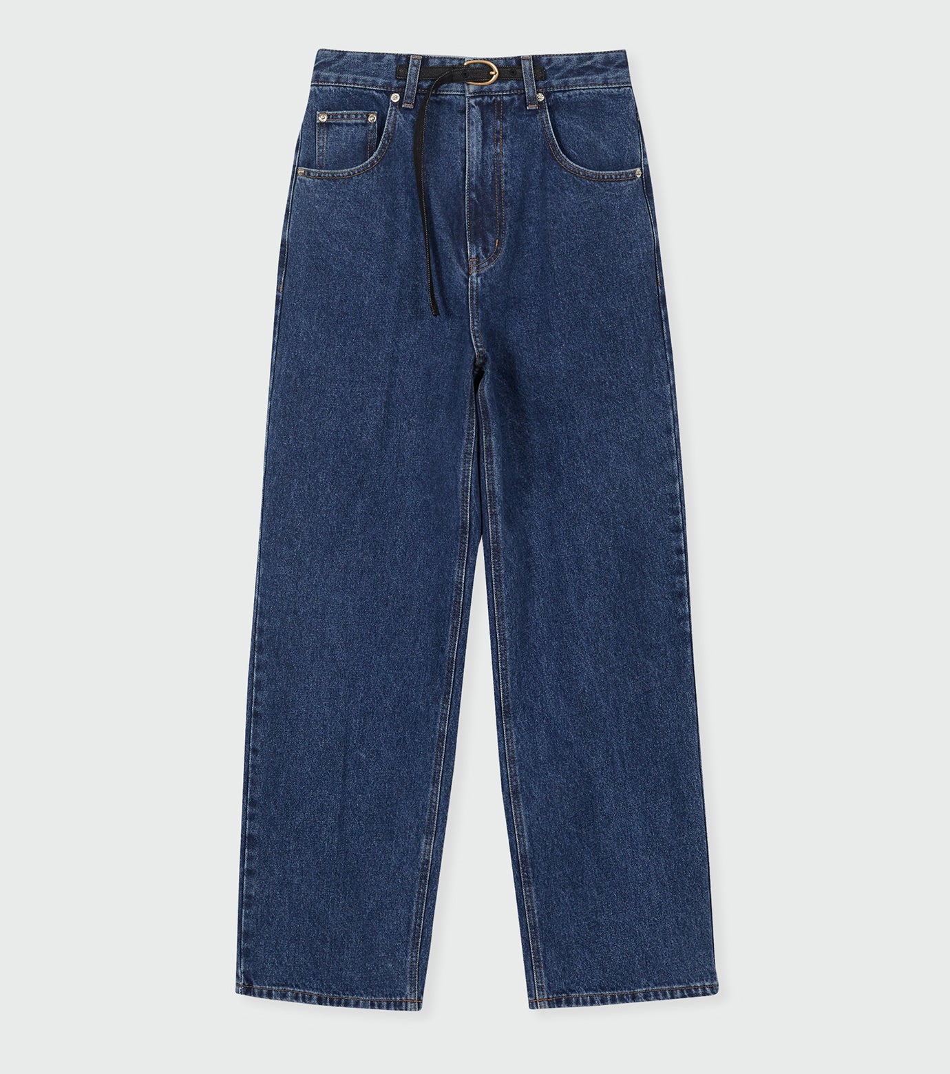 Belted Denim Pants