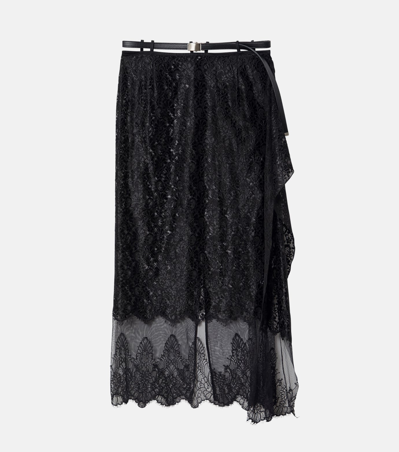 Falling-Plate Lace Skirt