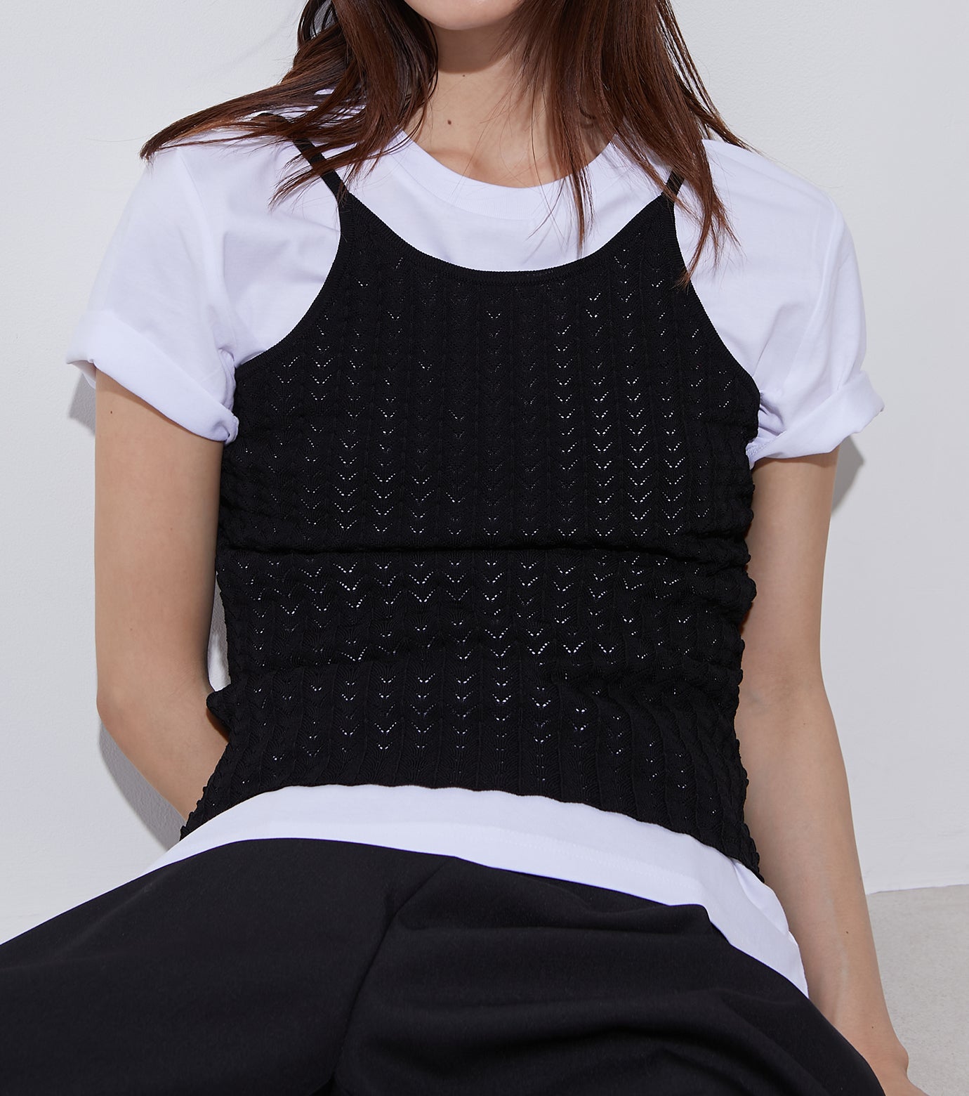 Eyelet Pattern Knit Camisol