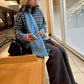 Brushed Mohair Striped Scarf