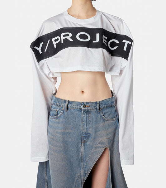 Scrunched Logo LS Crop Top