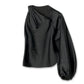 Black Taffeta Draped Sleeve Top