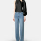 Black Taffeta Draped Sleeve Top