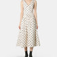 Cream Polka Dot Cotton Midi Dress