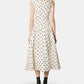 Cream Polka Dot Cotton Midi Dress