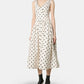 Cream Polka Dot Cotton Midi Dress