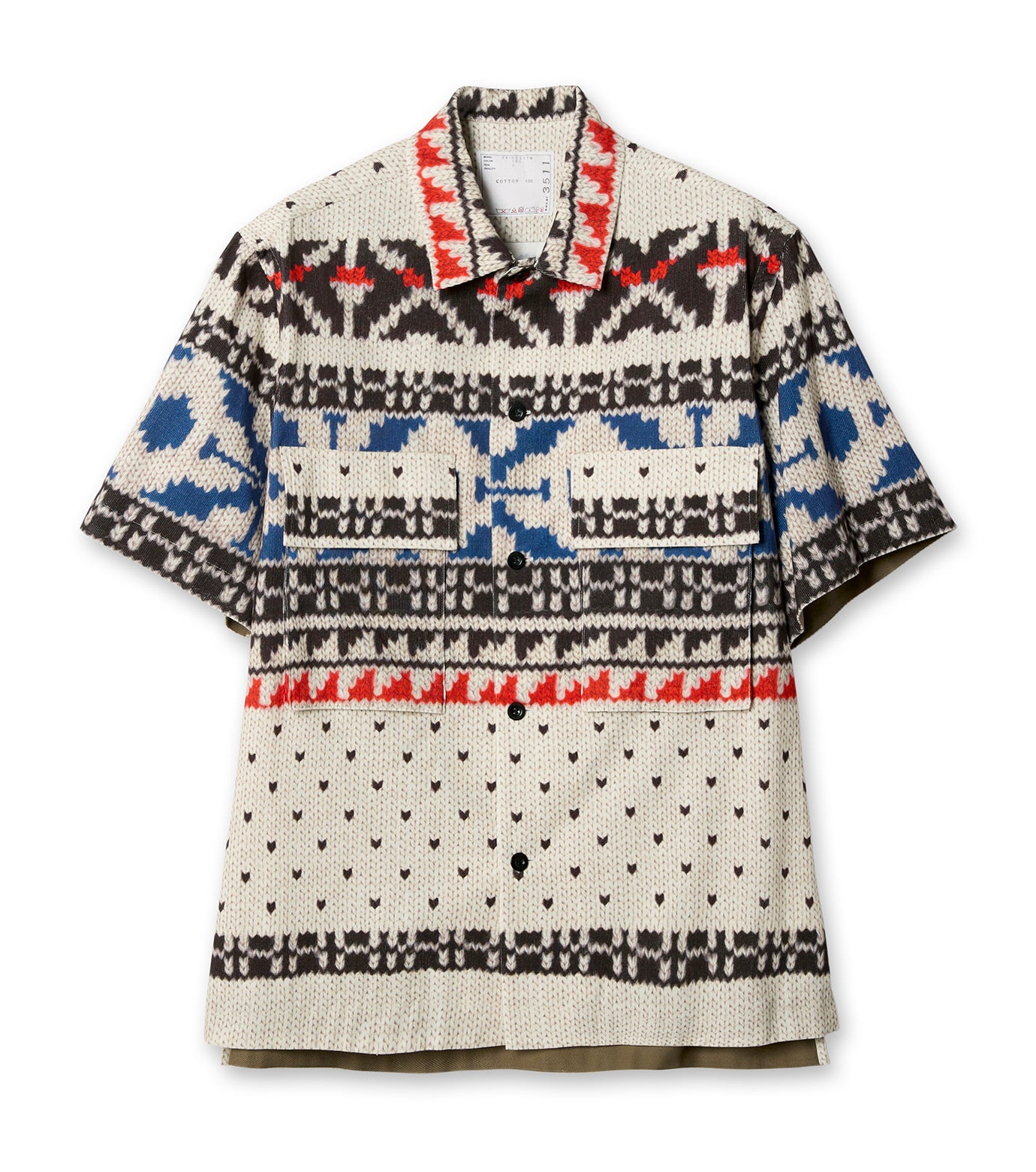 Pattern Knit Print Shirt