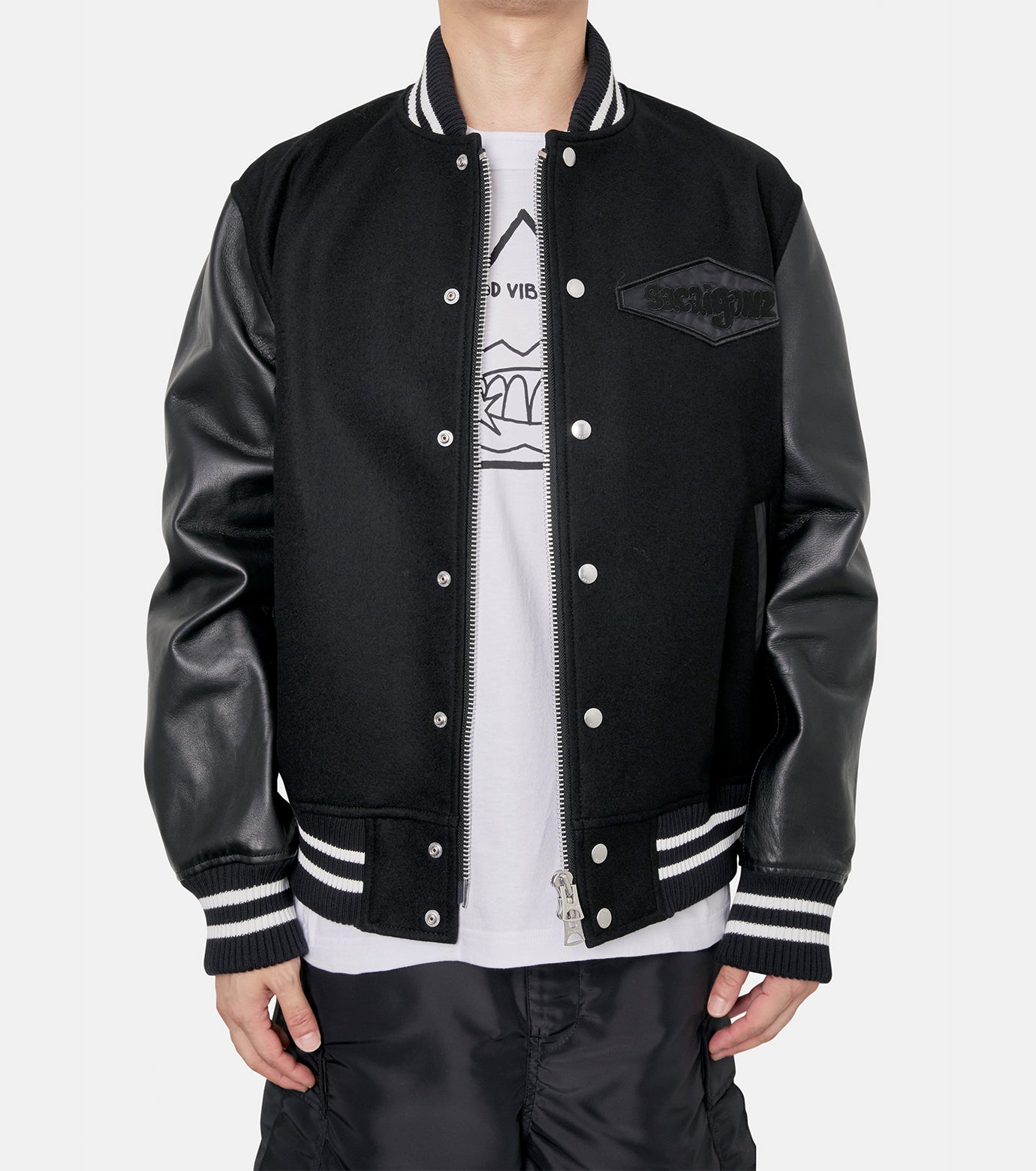 sacai Gonz Wool Melton x Leather Jacket