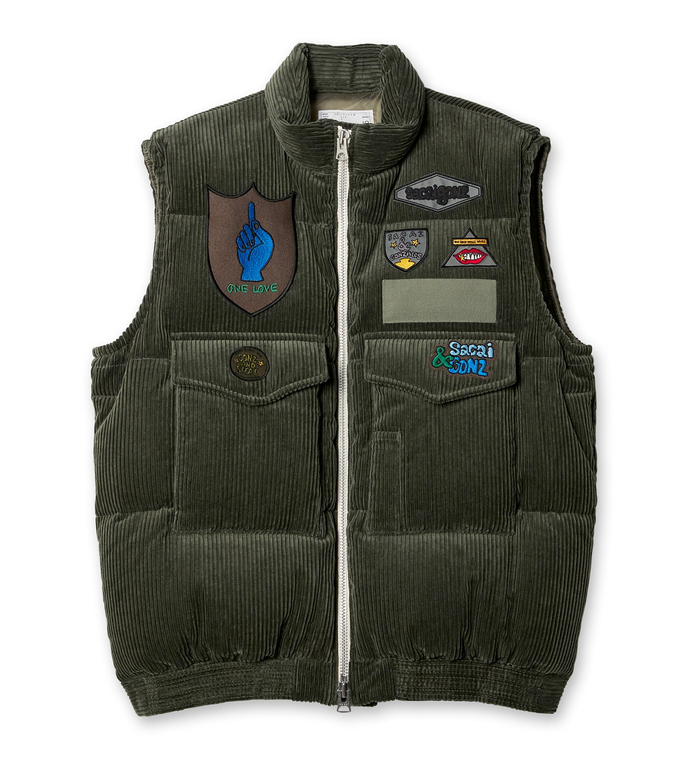 sacai Gonz Multi Patch Padded Vest